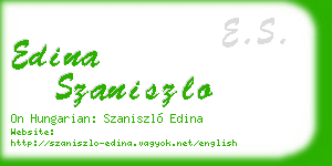 edina szaniszlo business card
